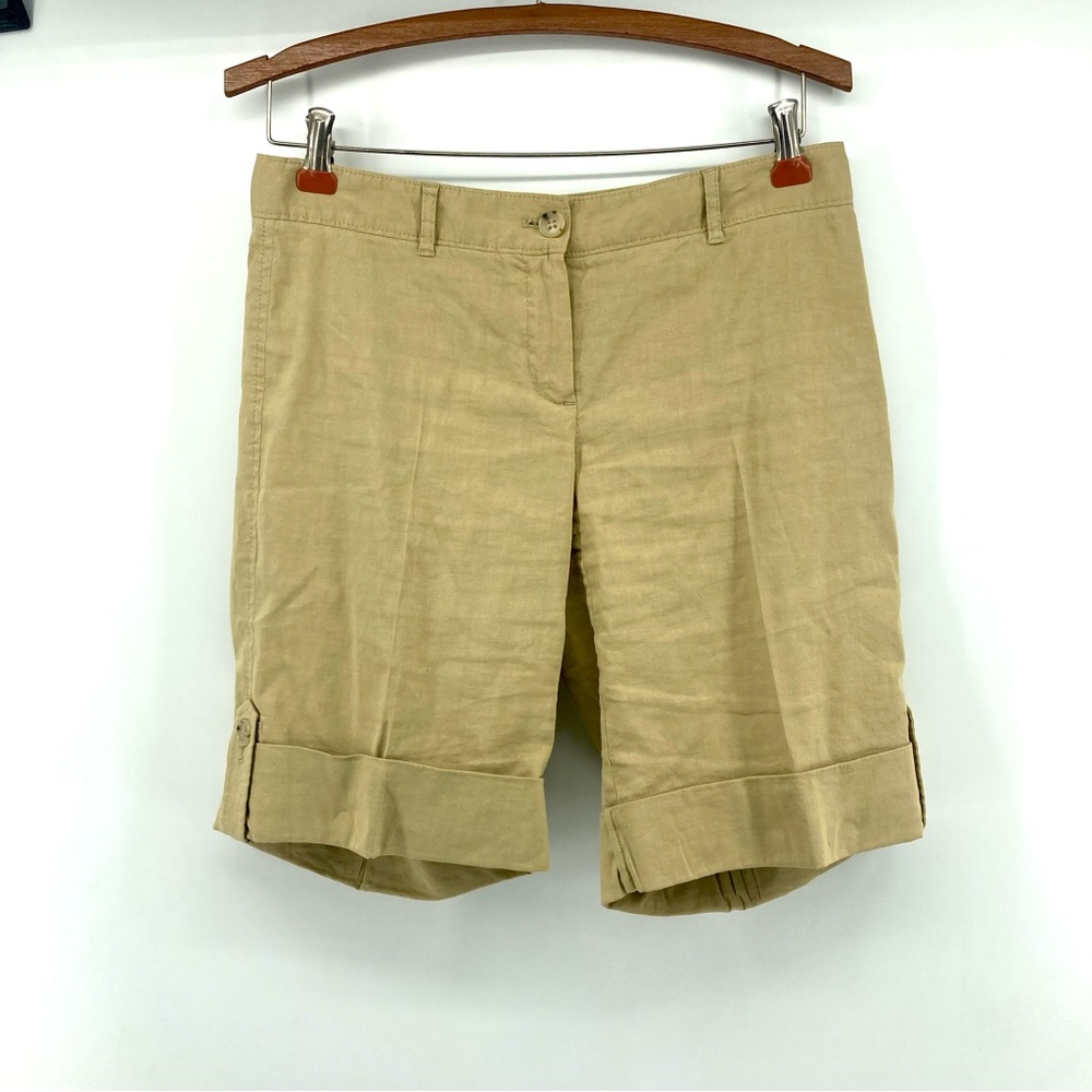 Theory Tan Bermuda Shorts